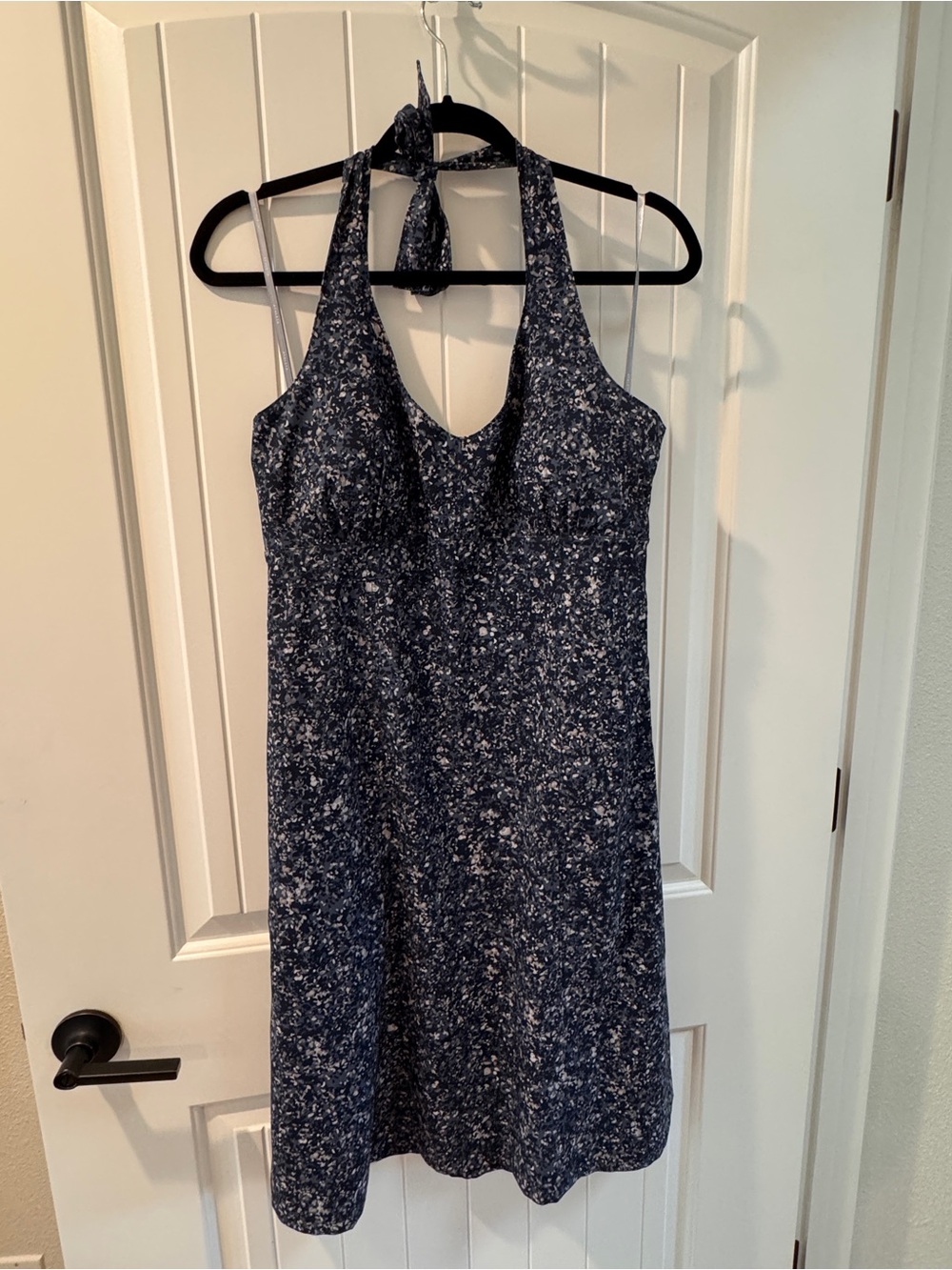Athleta Navy Floral Halter Mini Dress